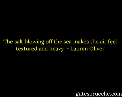 The salt blowing off the sea makes the air feel textured and heavy. - Lauren Oliver