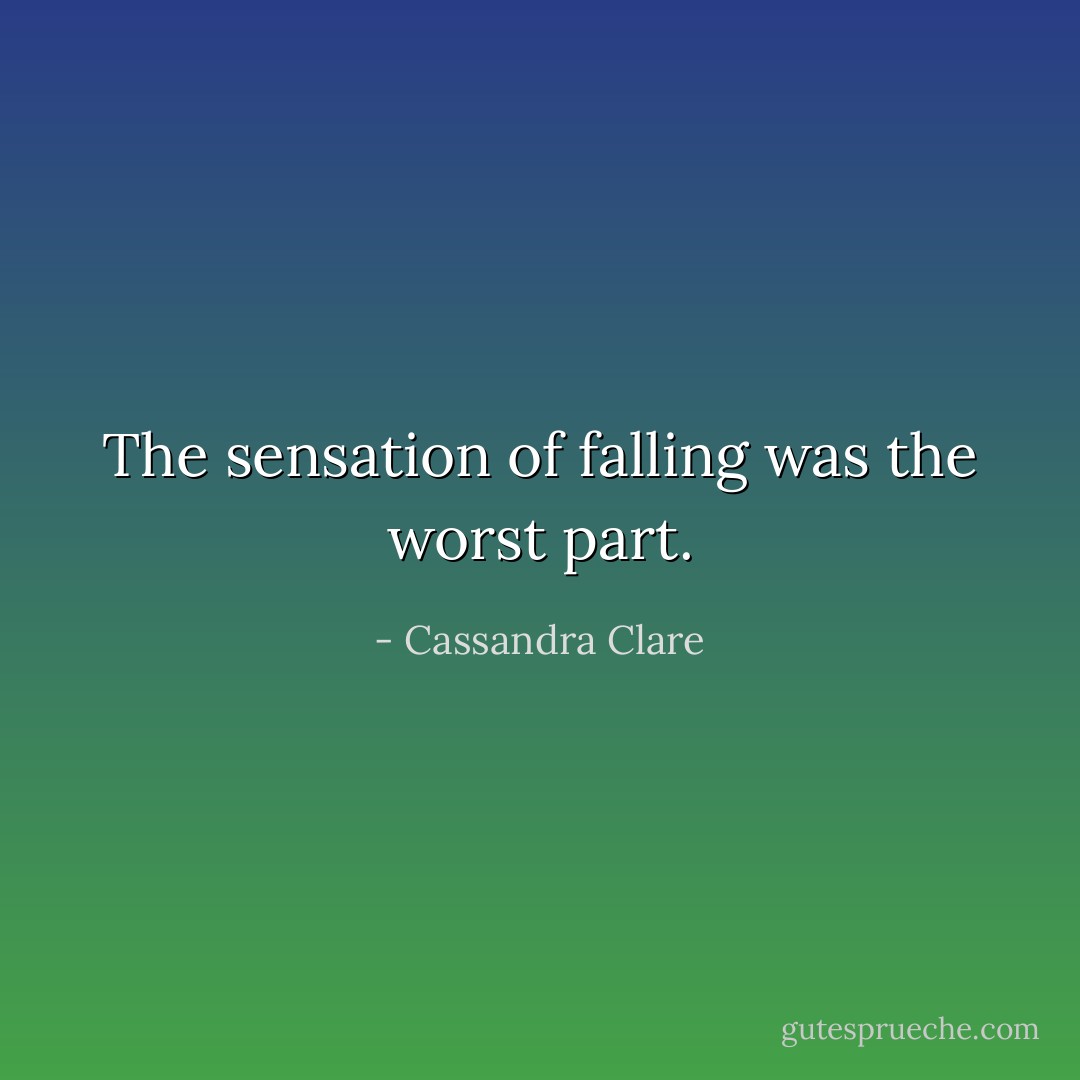 The sensation of falling was the worst part. - Cassandra Clare