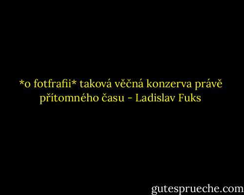 *o fotfrafii*<br />taková věčná konzerva právě přítomného času - Ladislav Fuks