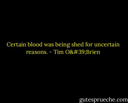 Certain blood was being shed for uncertain reasons. - Tim O'Brien