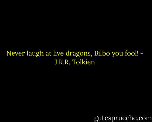 Never laugh at live dragons, Bilbo you fool! - J.R.R. Tolkien