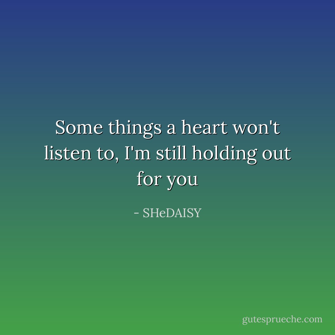 Some things a heart won't listen to, I'm still holding out for you - SHeDAISY