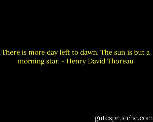 There is more day left to dawn. The sun is but a morning star. - Henry David Thoreau