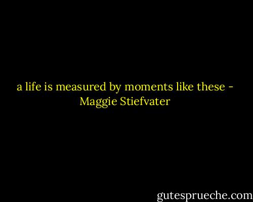 a life is measured by moments like these - Maggie Stiefvater