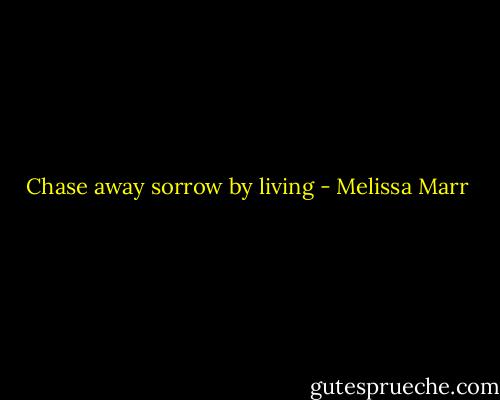 Chase away sorrow by living - Melissa Marr