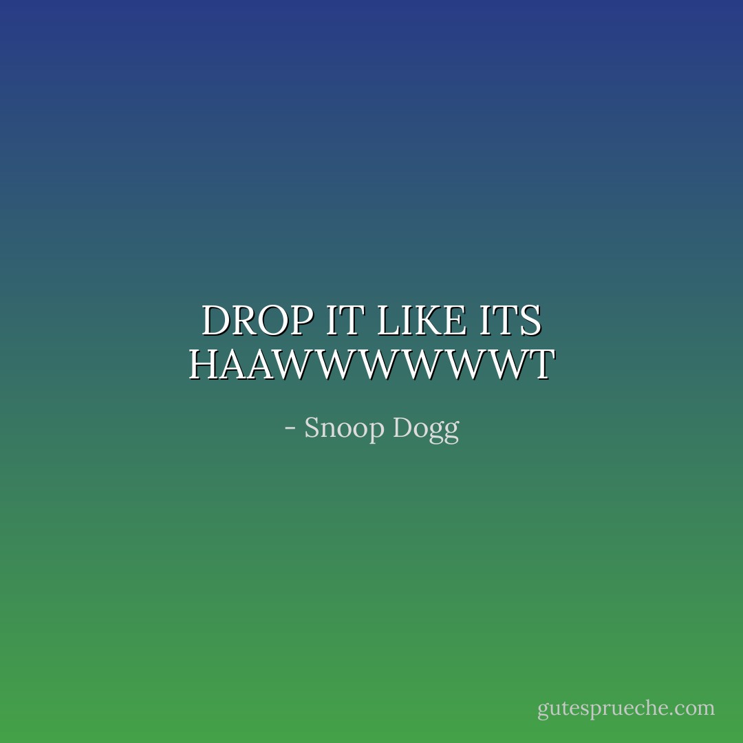 DROP IT LIKE ITS HAAWWWWWWT - Snoop Dogg