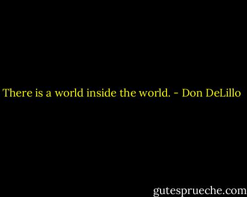 There is a world inside the world. - Don DeLillo