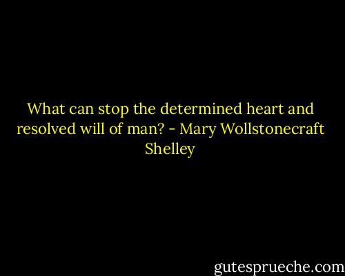 What can stop the determined heart and resolved will of man? - Mary Wollstonecraft Shelley