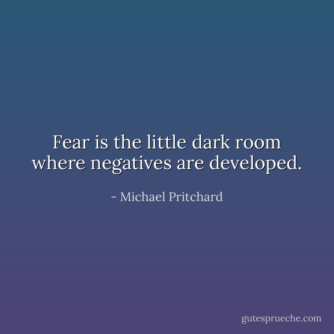 Fear is the little dark room where negatives are developed. - Michael Pritchard