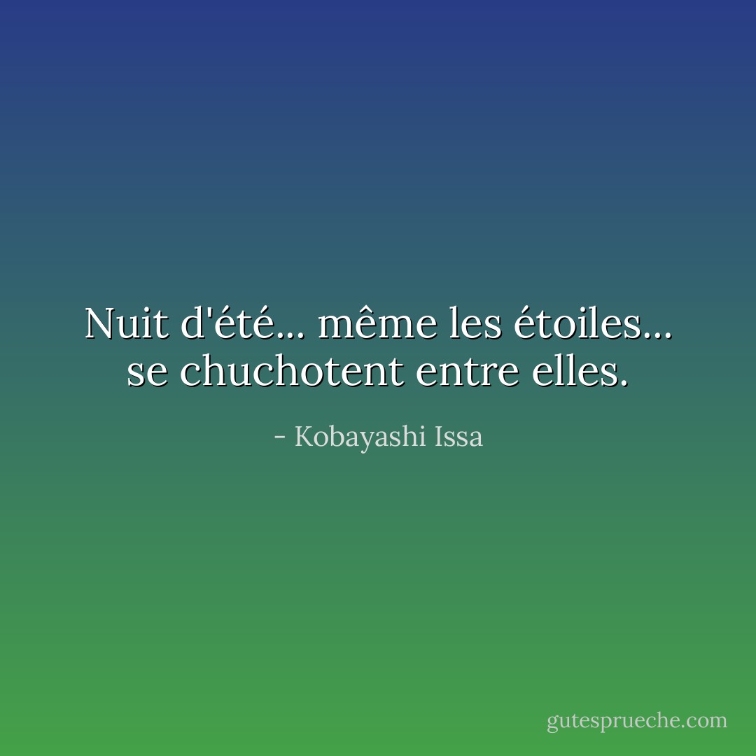 Nuit d'été... même les étoiles... se chuchotent entre elles. - Kobayashi Issa