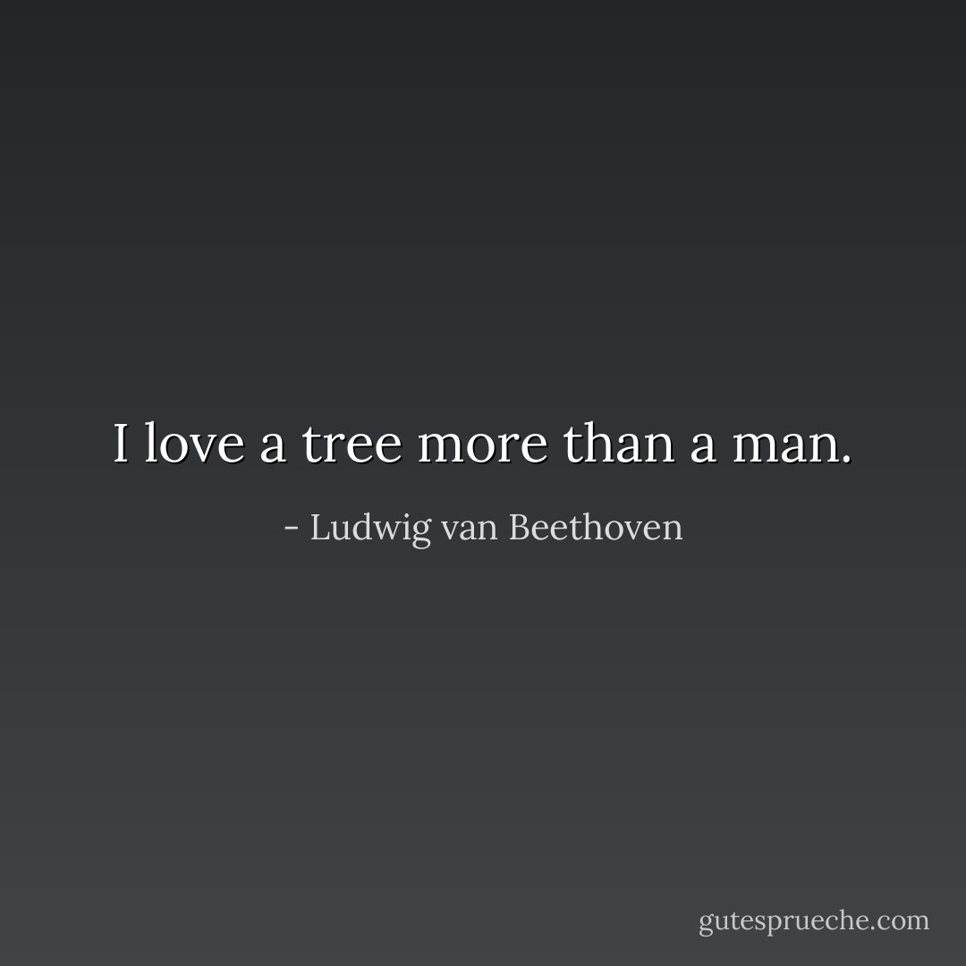 I love a tree more than a man. - Ludwig van Beethoven