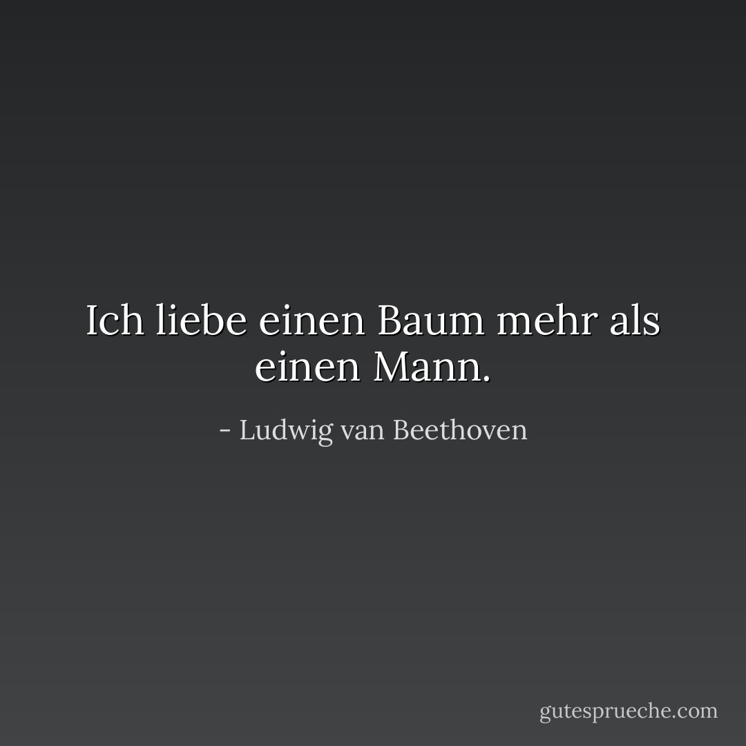 Ich liebe einen Baum mehr als einen Mann. - Ludwig van Beethoven<
