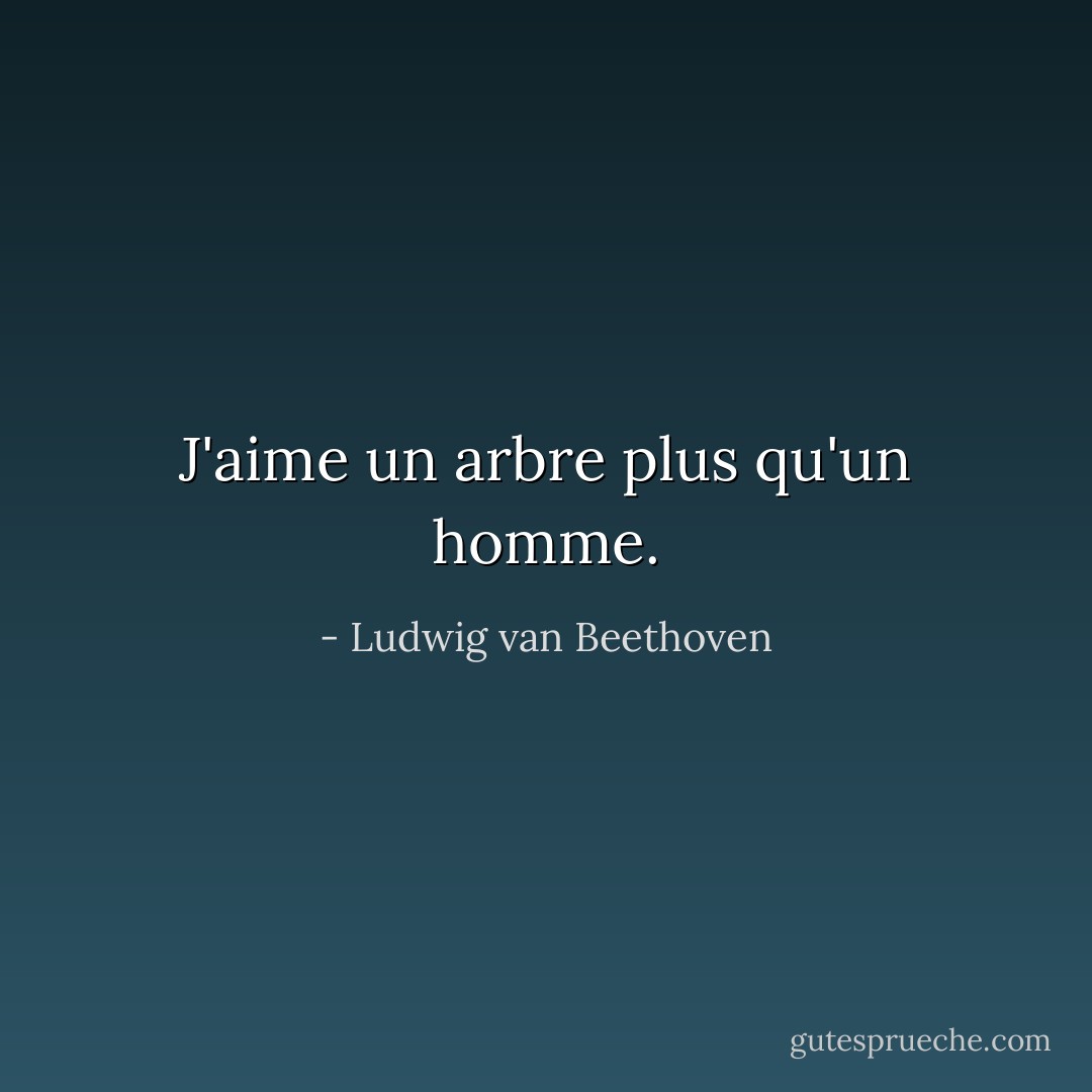 J'aime un arbre plus qu'un homme. - Ludwig van Beethoven