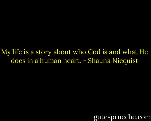 My life is a story about who God is and what He does in a human heart. - Shauna Niequist