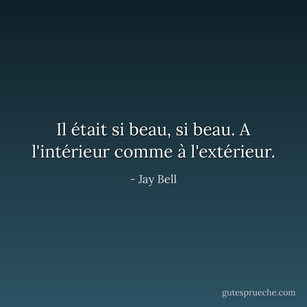 Il était si beau, si beau. A l'intérieur comme à l'extérieur. - Jay Bell