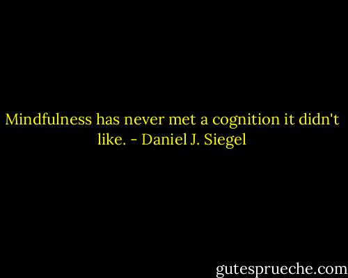 Mindfulness has never met a cognition it didn't like. - Daniel J. Siegel