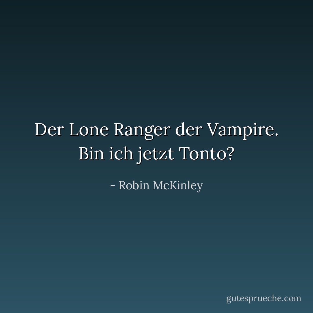 Der Lone Ranger der Vampire. Bin ich jetzt Tonto? - Robin McKinley<