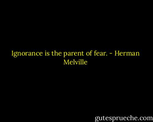 Ignorance is the parent of fear. - Herman Melville