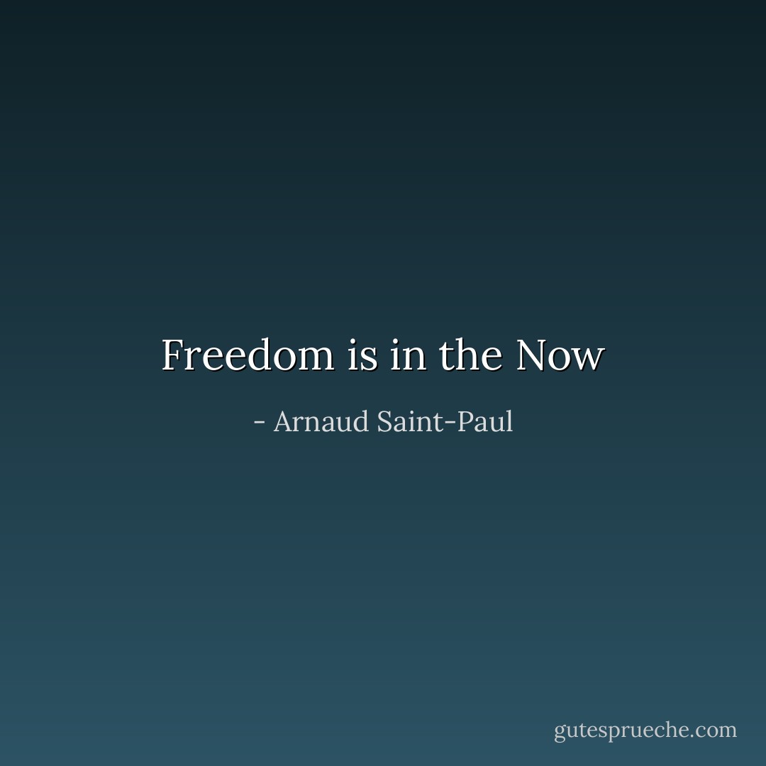 Freedom is in the Now - Arnaud Saint-Paul