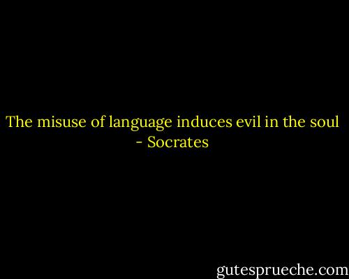 The misuse of language induces evil in the soul - Socrates