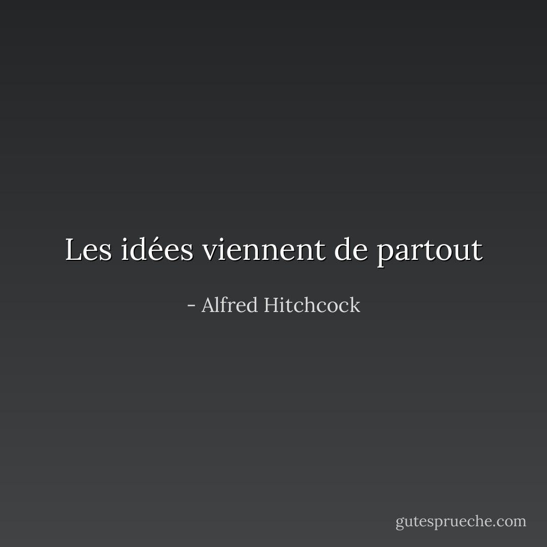 Les idées viennent de partout - Alfred Hitchcock