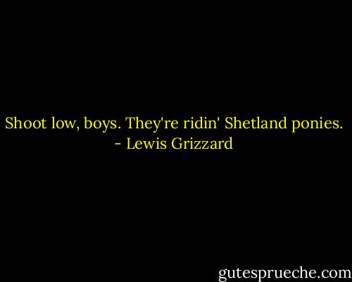 Shoot low, boys. They're ridin' Shetland ponies. - Lewis Grizzard