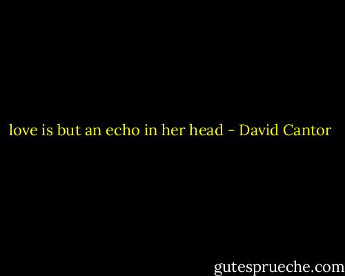 love is but an echo in her head - David Cantor