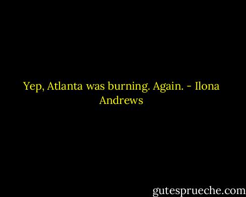 Yep, Atlanta was burning. Again. - Ilona Andrews