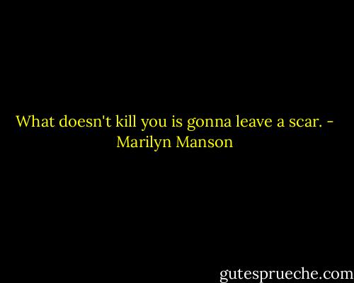 What doesn't kill you is gonna leave a scar. - Marilyn Manson