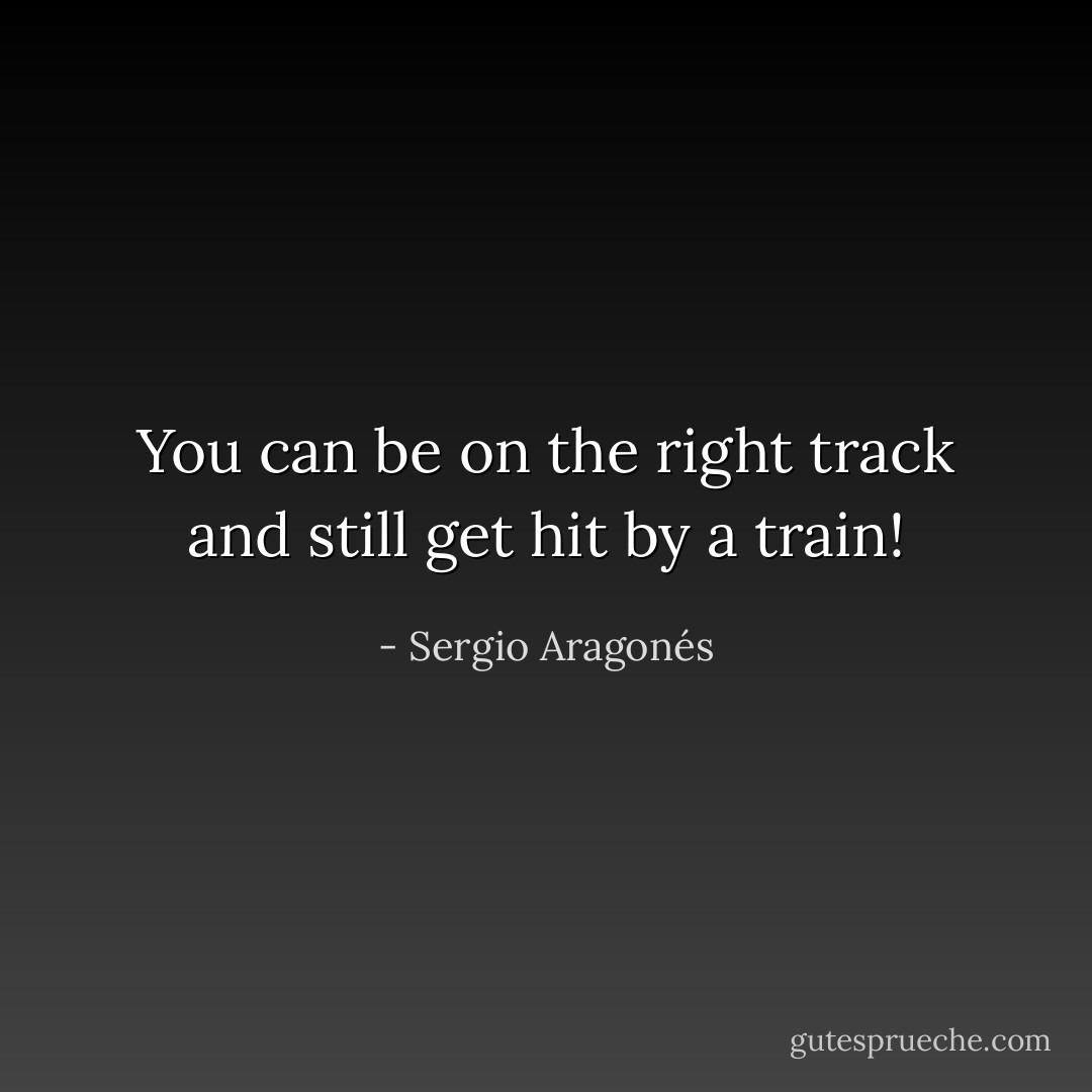 You can be on the right track and still get hit by a train! - Sergio Aragonés