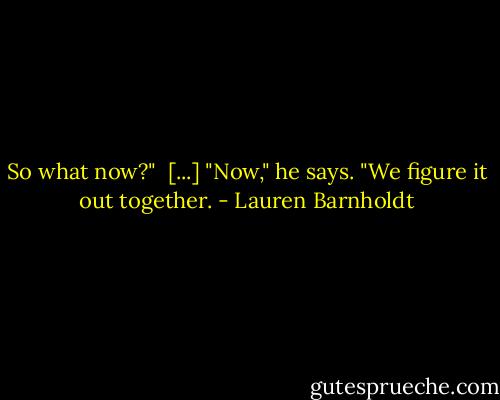 So what now?" <br />[...]<br />"Now," he says. "We figure it out together. - Lauren Barnholdt