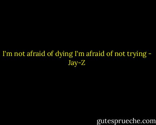 I'm not afraid of dying I'm afraid of not trying - Jay-Z