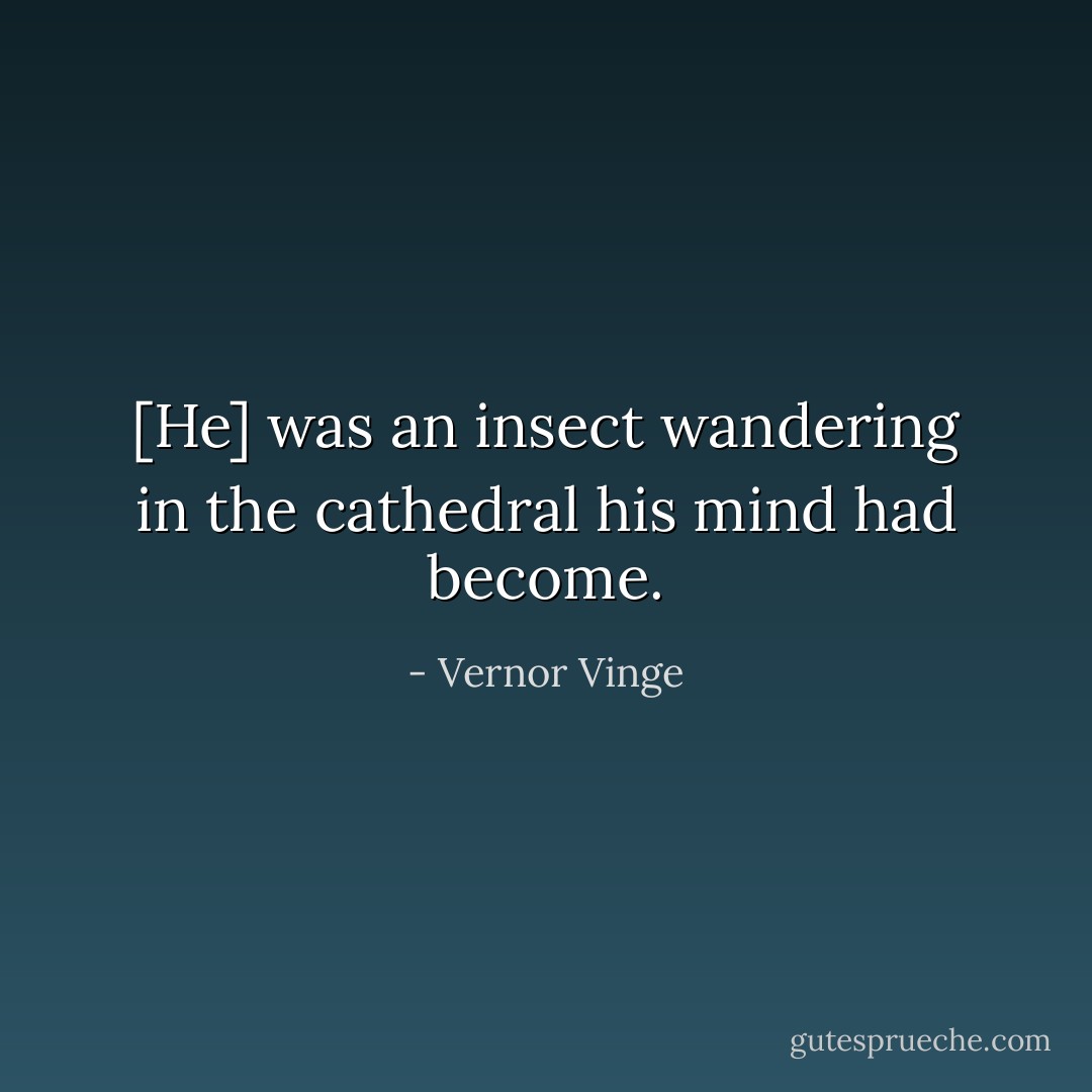 [He] was an insect wandering in the cathedral his mind had become. - Vernor Vinge