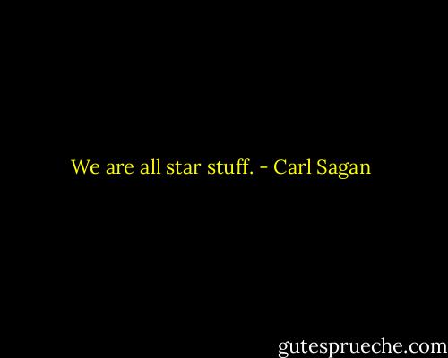 We are all star stuff. - Carl Sagan