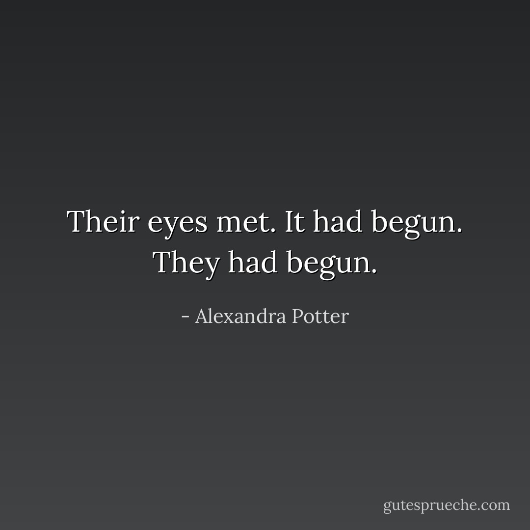 Their eyes met. It had begun. They had begun. - Alexandra Potter