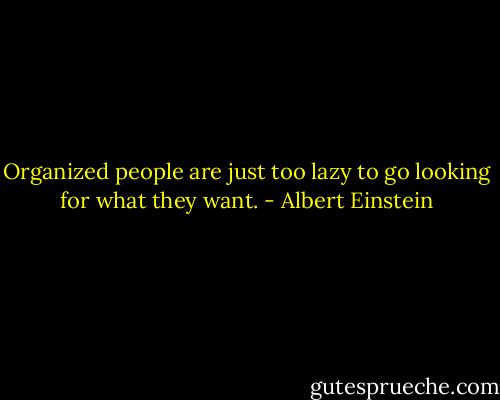 Organized people are just too lazy to go looking for what they want. - Albert Einstein
