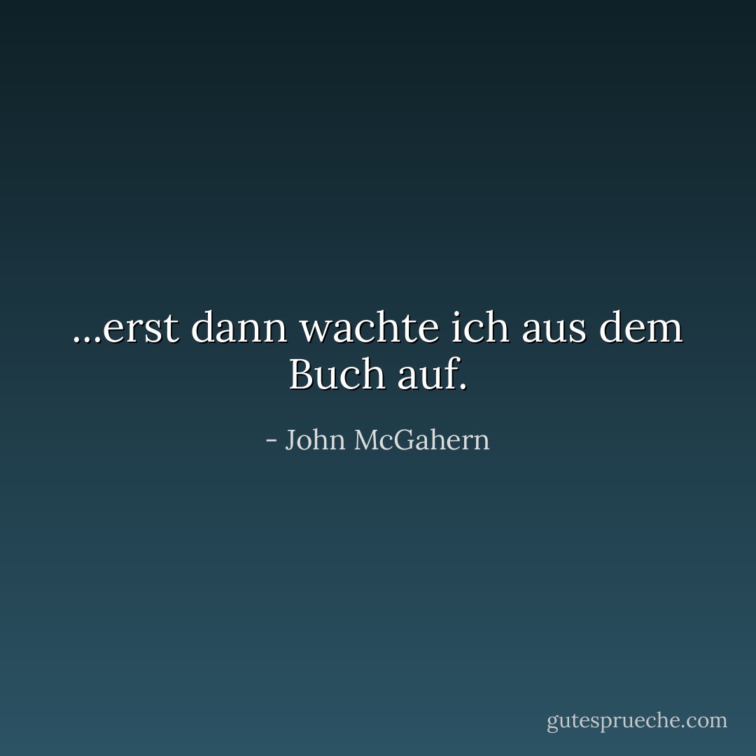 ...erst dann wachte ich aus dem Buch auf. - John McGahern<