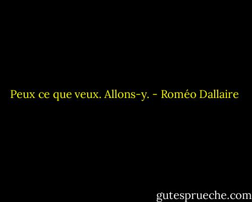 Peux ce que veux. Allons-y. - Roméo Dallaire