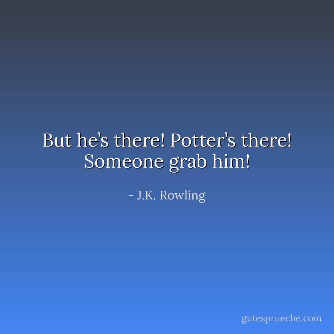 But he’s there! Potter’s <i>there</i>! Someone grab him! - J.K. Rowling