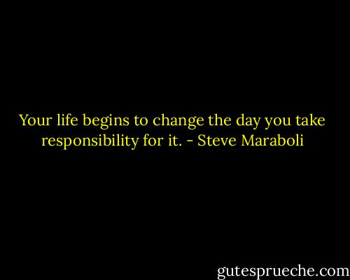 Your life begins to change the day you take responsibility for it. - Steve Maraboli