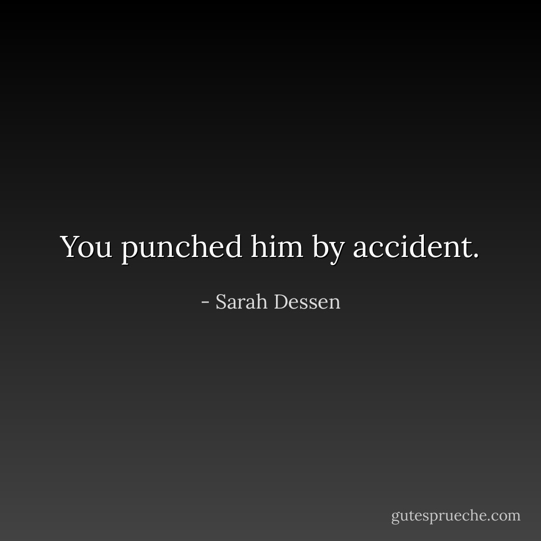 You punched him by accident. - Sarah Dessen