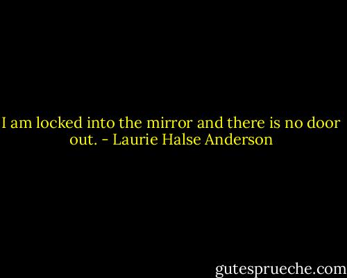 I am locked into the mirror and there is no door out. - Laurie Halse Anderson