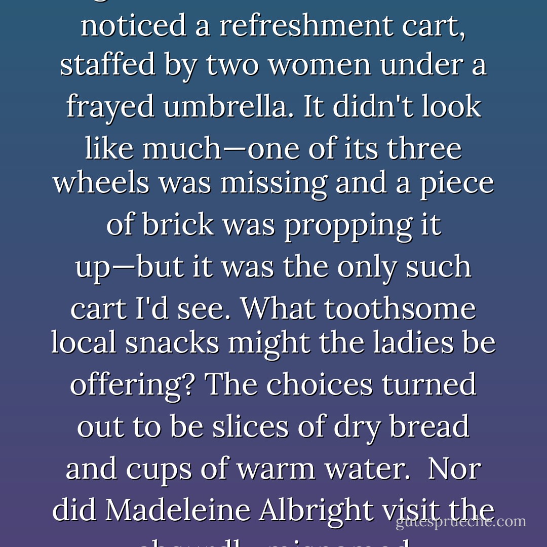 The North Korean capital, Pyongyang, is a city consecrated to the worship of a father-son dynasty. (I came to think of them, with their nuclear-family implications, as 'Fat Man and Little Boy.') And a river runs through it. And on this river, the Taedong River, is moored the only American naval vessel in captivity. It was in January 1968 that the U.S.S. <i>Pueblo</i> strayed into North Korean waters, and was boarded and captured. One sailor was killed; the rest were held for nearly a year before being released. I looked over the spy ship, its radio antennae and surveillance equipment still intact, and found photographs of the captain and crew with their hands on their heads in gestures of abject surrender. Copies of their groveling 'confessions,' written in tremulous script, were also on show. So was a humiliating document from the United States government, admitting wrongdoing in the penetration of North Korean waters and petitioning the 'D.P.R.K.' (Democratic People's Republic of Korea) for 'lenience.' Kim Il Sung ('Fat Man') was eventually lenient about the men, but not about the ship. Madeleine Albright didn't ask to see the vessel on her visit last October, during which she described the gruesome, depopulated vistas of Pyongyang as 'beautiful.' As I got back onto the wharf, I noticed a refreshment cart, staffed by two women under a frayed umbrella. It didn't look like much—one of its three wheels was missing and a piece of brick was propping it up—but it was the only such cart I'd see. What toothsome local snacks might the ladies be offering? The choices turned out to be slices of dry bread and cups of warm water.<br /><br />Nor did Madeleine Albright visit the absurdly misnamed 'Demilitarized Zone,' one of the most heavily militarized strips of land on earth. Across the waist of the Korean peninsula lies a wasteland, roughly following the 38th parallel, and packed with a titanic concentration of potential violence. It is four kilometers wide (I have now looked apprehensively at it from both sides) and very near to the capital cities of both North and South. On the day I spent on the northern side, I met a group of aging Chinese veterans, all from Szechuan, touring the old battlefields and reliving a war they helped North Korea nearly win (China sacrificed perhaps a million soldiers in that campaign, including Mao Anying, son of Mao himself). Across the frontier are 37,000 United States soldiers. Their arsenal, which has included undeclared nuclear weapons, is the reason given by Washington for its refusal to sign the land-mines treaty. In August 1976, U.S. officers entered the neutral zone to trim a tree that was obscuring the view of an observation post. A posse of North Koreans came after them, and one, seizing the ax with which the trimming was to be done, hacked two U.S. servicemen to death with it. I visited the ax also; it's proudly displayed in a glass case on the North Korean side. - Christopher Hitchens