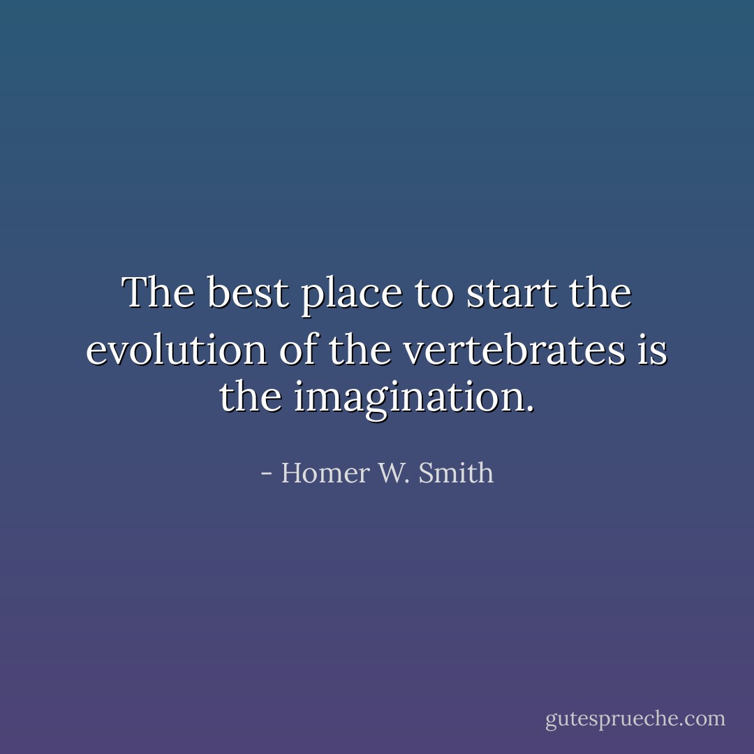 The best place to start the evolution of the vertebrates is the imagination. - Homer W. Smith