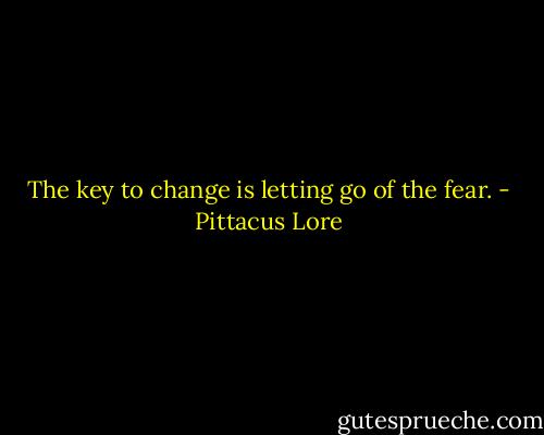 The key to change is letting go of the fear. - Pittacus Lore
