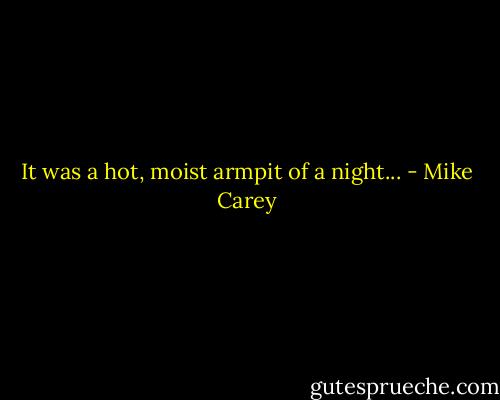 It was a hot, moist armpit of a night... - Mike Carey