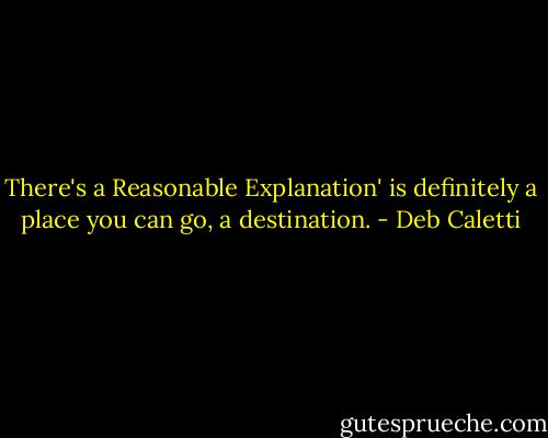 There's a Reasonable Explanation' is definitely a place you can go, a destination. - Deb Caletti
