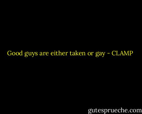 Good guys are either taken or gay - CLAMP