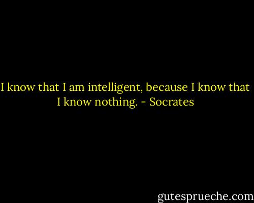 I know that I am intelligent, because I know that I know nothing. - Socrates