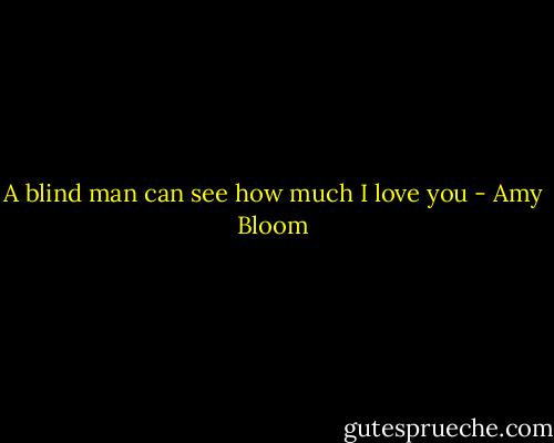 A blind man can see how much I love you - Amy Bloom